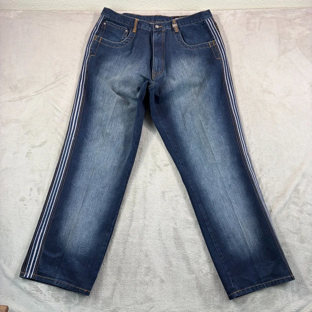Vintage‎ Y2K Phat Farm Denim Baggy Hip Hop Jacket 3XL Jeans 38x33 Set